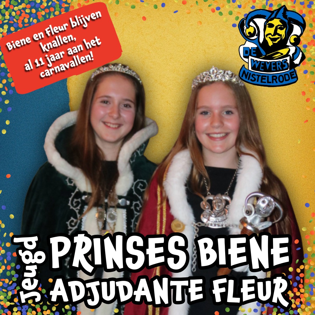 Jeugdprinses Biene en Jeugdadjudante Fleur nieuwe jeugdhoogheden van het Weversrijk